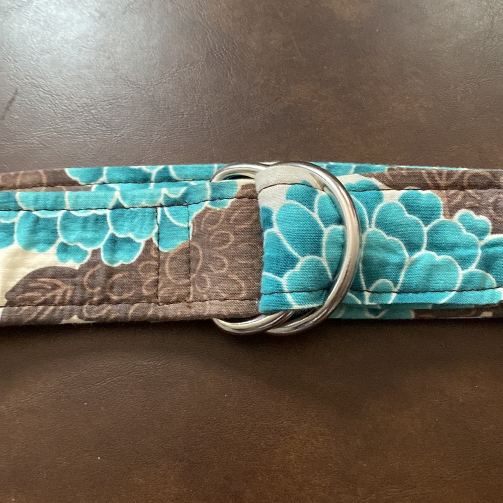 Oliver Green Handmade Preppy Floral D Ring Fsbric Belt